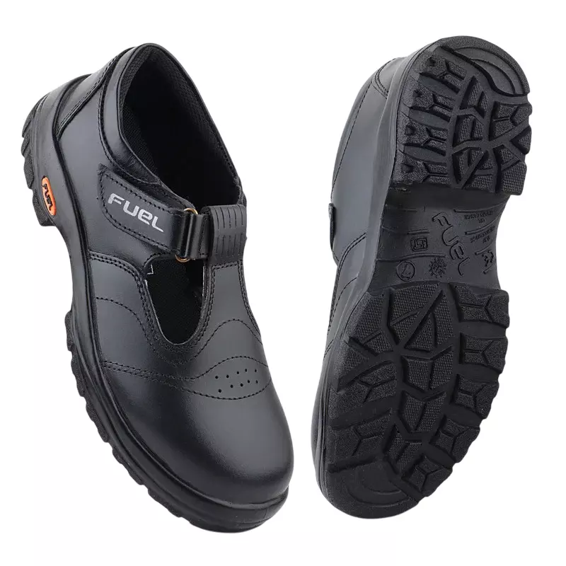 Fuel Steel Toe Safety Shoes Single Density PU Sole Black, SOFEE Size UK 6