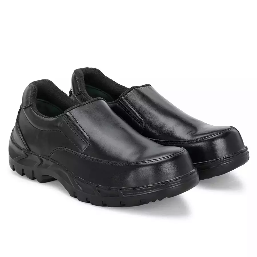 Armaduro Steel Toe Safety Shoes Low Ankle Sole Black Leather Size UK 9, AD1030