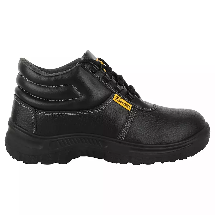 Elecant Steel Toe Lace-Up Safety Shoes High Ankle Size UK 10 Black, Warrior-Black-10