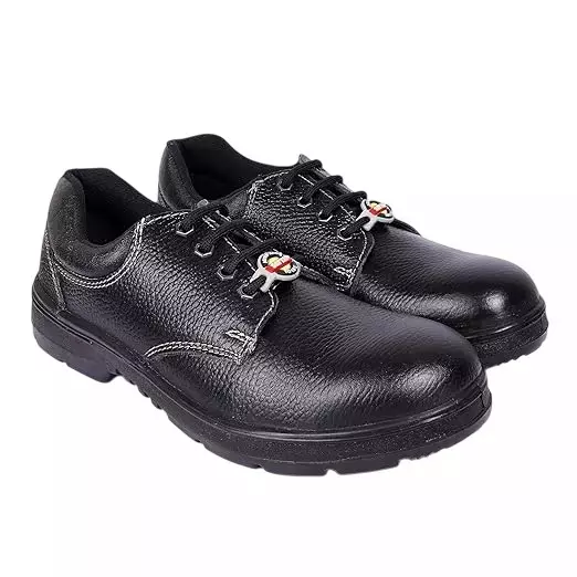 Aktion Safety Steel Toe Safety Shoes PU Sole Low Ankle Black Full Grain Leather, AK-201-ST-PO1