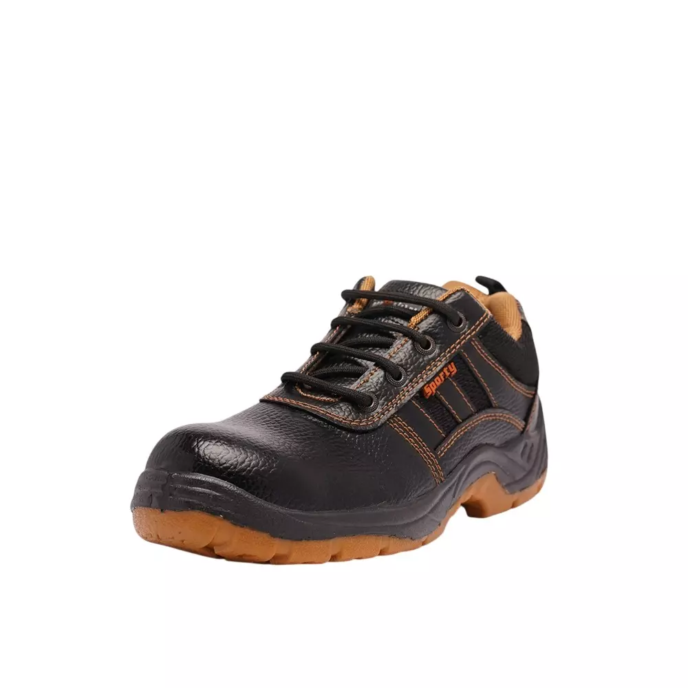 Hillson Steel Toe Safety Shoes Low Ankle PVC Sole Low Ankle Size UK 11 Black, SPORTY