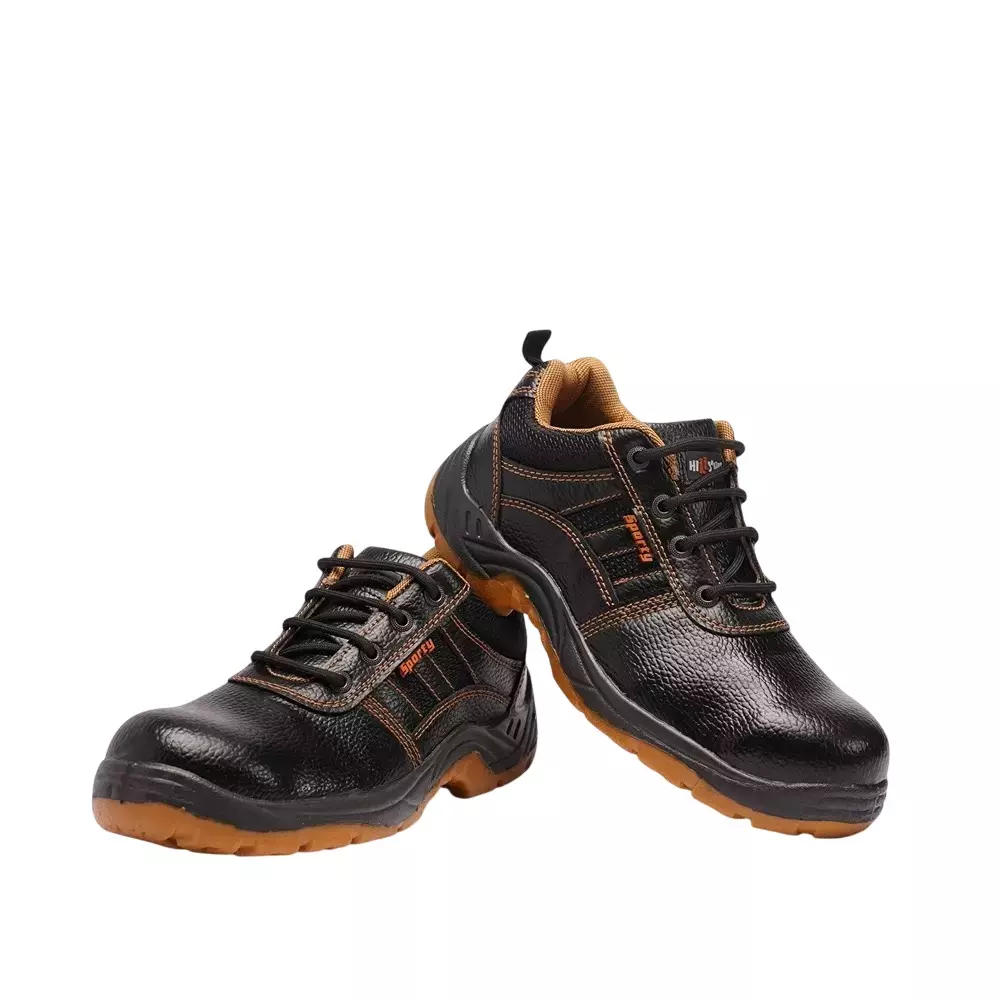 Hillson Steel Toe Safety Shoes Low Ankle PVC Sole Low Ankle Size UK 11 Black, SPORTY