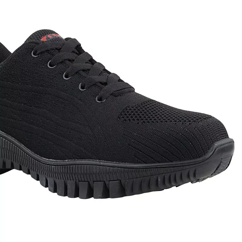 FUEL Metallic Toe Safety Shoes Rubber Single Density Low Ankle Black Knitted Fabric for Mens Size UK10, Trendy