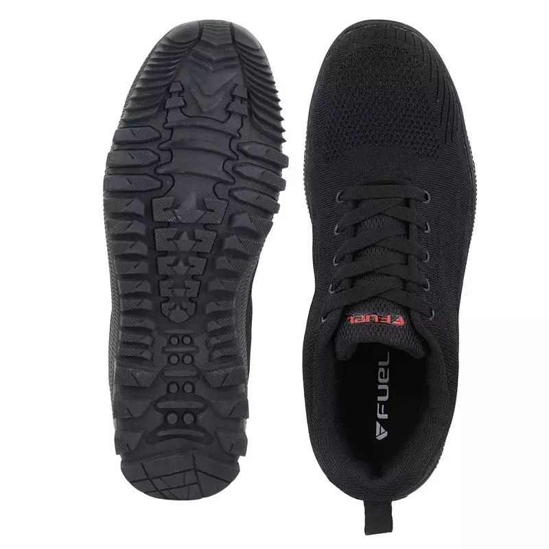 FUEL Metallic Toe Safety Shoes Rubber Single Density Low Ankle Black Knitted Fabric for Mens Size UK10, Trendy