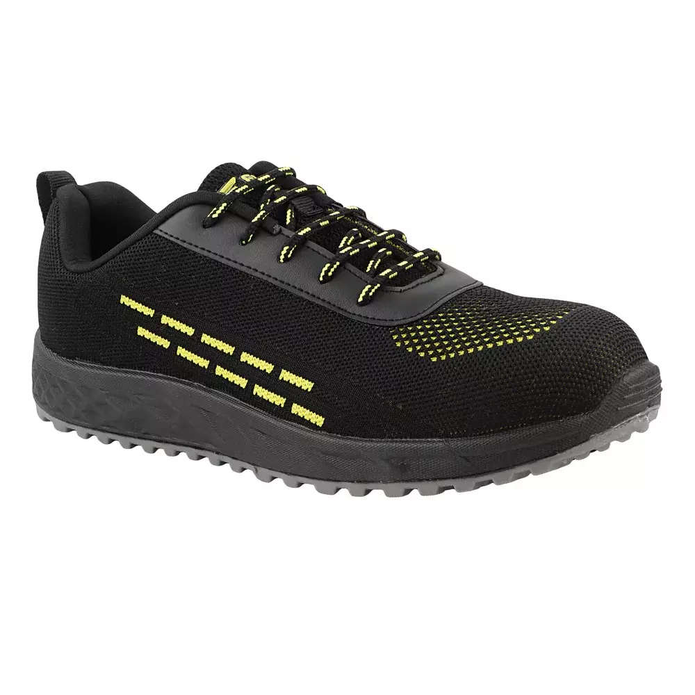 Fuel Steel Toe Safety Shoes Rubberized PVC Sole Low Ankle Black Size UK10, ARMOUR-1DD