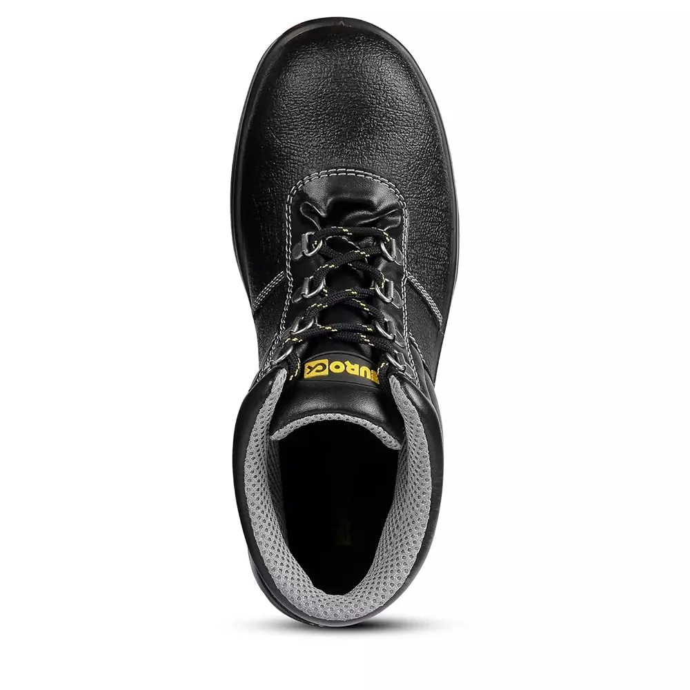 Eurock TROY 200 J Steel Toe Safety Shoe High Ankle PU Sole UK 10 Size Black for Industrial Use, 82571-TROY-10