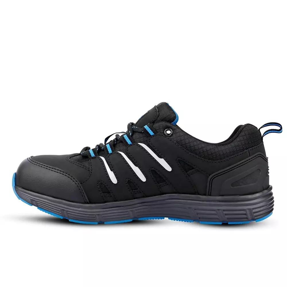 Canvas Club RIVA 200 J Steel Toe Safety Shoe Low Ankle Phylon Rubber Sole UK 10 Size Blue & Black Synthetic Nubuck Micro Fiber