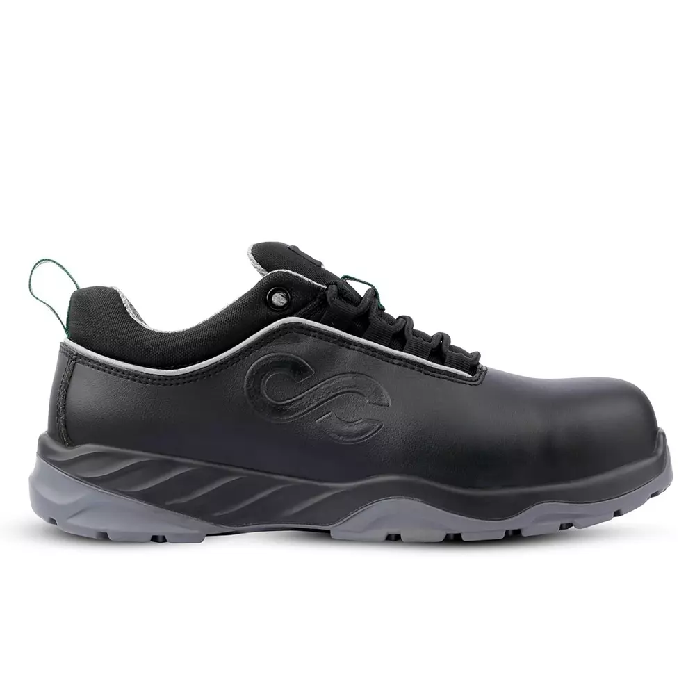 Canvas Club Turin S2 200 J Fiber Glass Toe Safety Shoe Low Ankle PU Sole UK 11 Size Black Micro Fibre