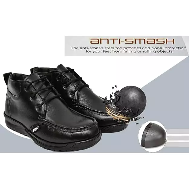 TOR Safety Shoes High Ankle TPR Sole Black Size UK 8, TOR_233