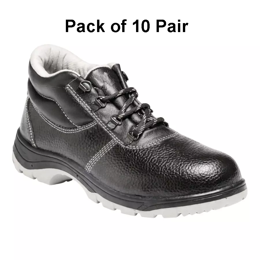 safe-n-sure-riggex-safety-shoe-high-ankle-pu-sole-steel-toe-genuine-buff-grain-leather-black-grey-size-uk-8-pack-of-10-pair