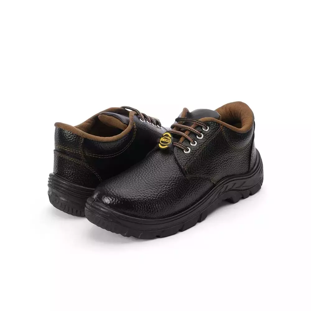 komico-steel-toe-safety-shoes-pvc-sole-low-ankle-black-leather-size-uk-8-eco-pack-of-12-pairs