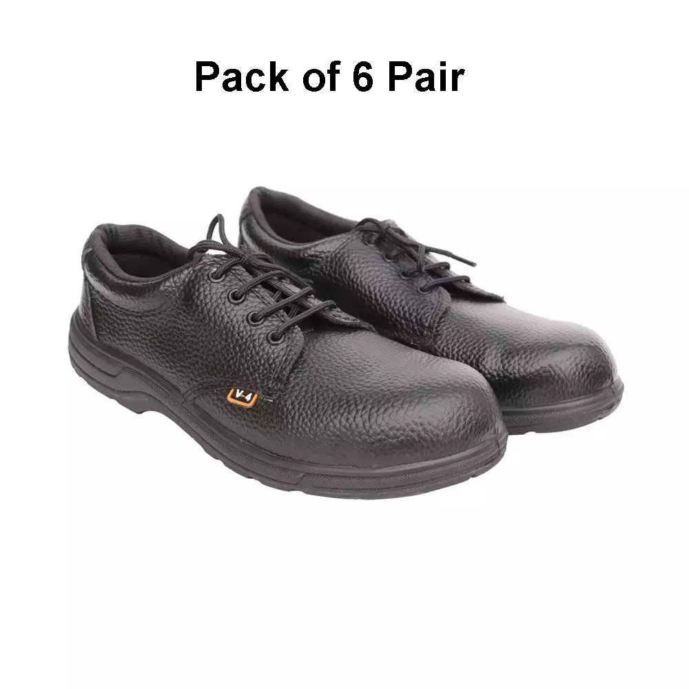 hindpro-steel-toe-safety-shoes-single-density-pvc-sole-low-ankle-black-barton-print-synthetic-leather-size-uk-9-v-4-pack-of-6-pairs