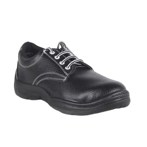GENERIC Steel Toe Safety Shoes PVC Sole Low Anke Black Leather Size UK 10, UB-39FA-3CN5
