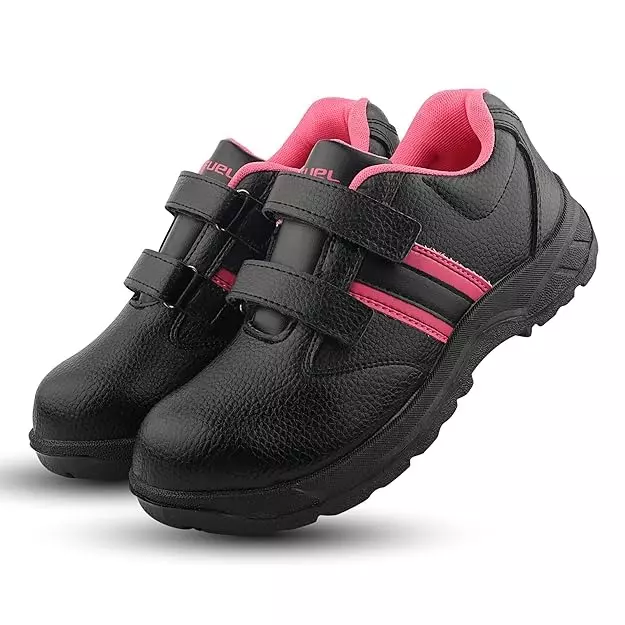 fuel-steel-toe-safety-shoes-single-density-pvc-sole-low-ankle-black-pink-leather-size-uk-9-for-female-riga