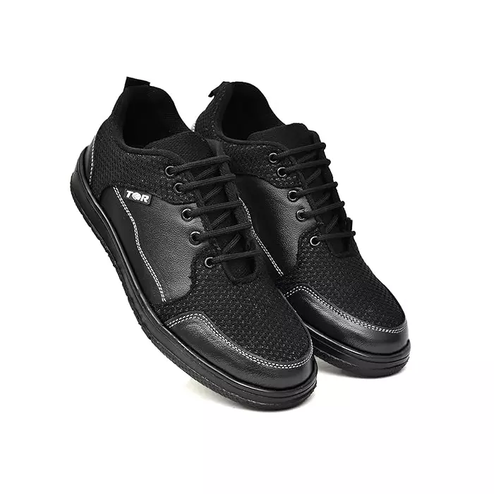 TOR Steel Toe Safety Shoes Phylon Sole 10 UK Size Black, TOR-1101-Black-10 (Pack of 3 Pair)