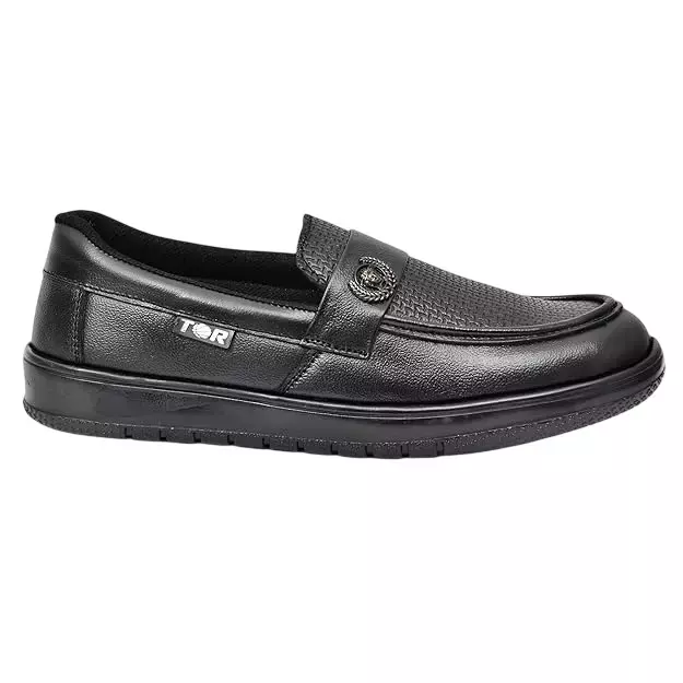 TOR Steel Toe Safety Shoes Low Ankle Thermoplastic Elastomers Sole Black Size UK 10, TOR-1097 (Pack of 3 Pair)
