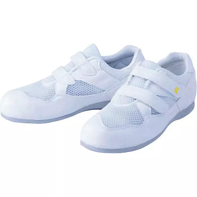 MIDORI Anti Static Shoes White UK 7 Size Artificial Leather, Mesh 3E Low Cut, PS15SW