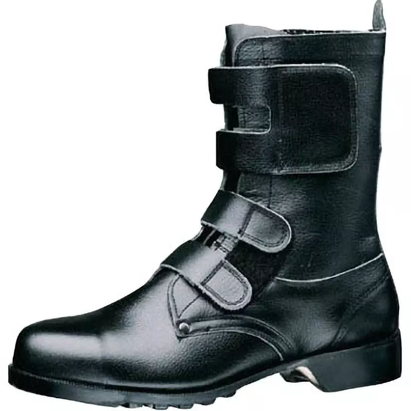 MIDORI Safety Shoes Black UK 6.5 Size Cow Chrome Leather (Embossed) EEE High Cut, V275N25.5
