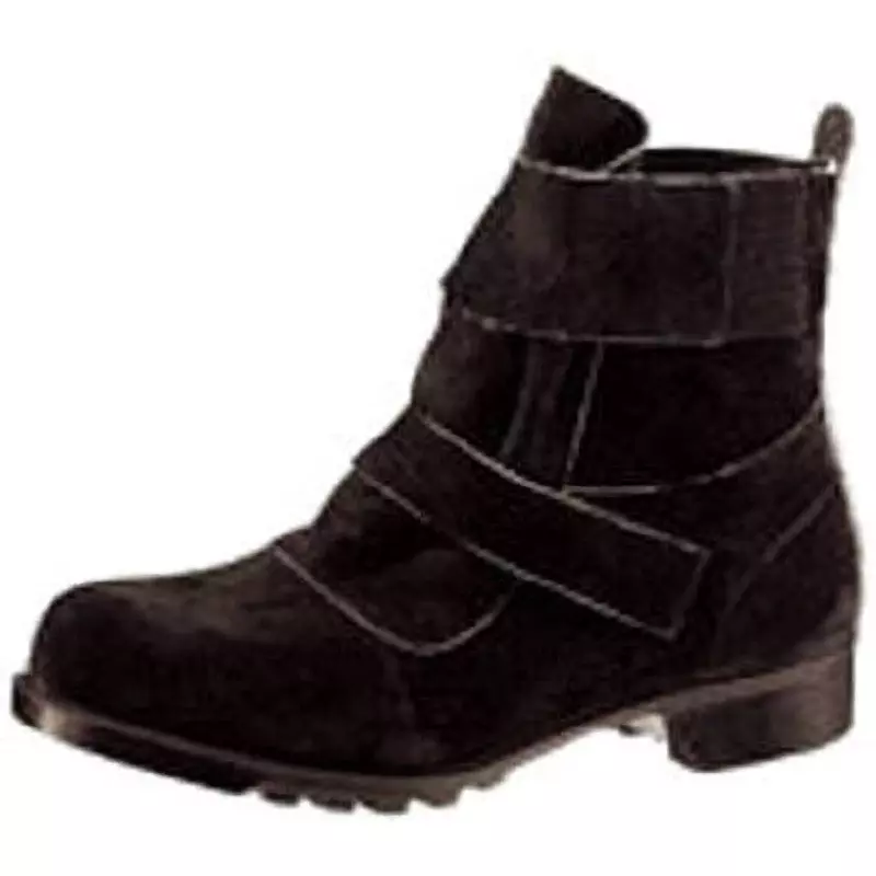 MIDORI Safety Shoes Black UK 6 Size Cow Chrome Leather (grained Lining) EEE Middle Cut, V4009-25.0