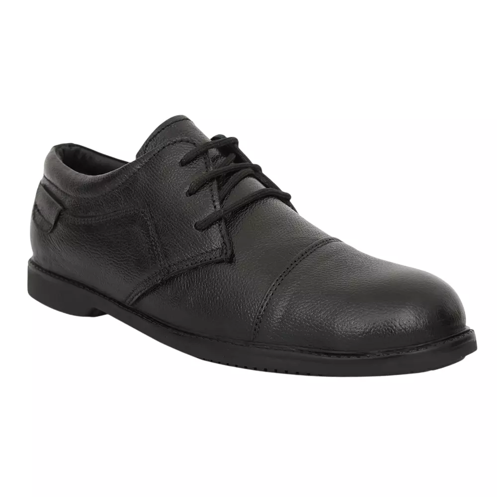 Torzu Low Ankle Leather Safety Shoes with Steel Toe Black UK 8 Size, TZU-ST-ISI-BLK A 023