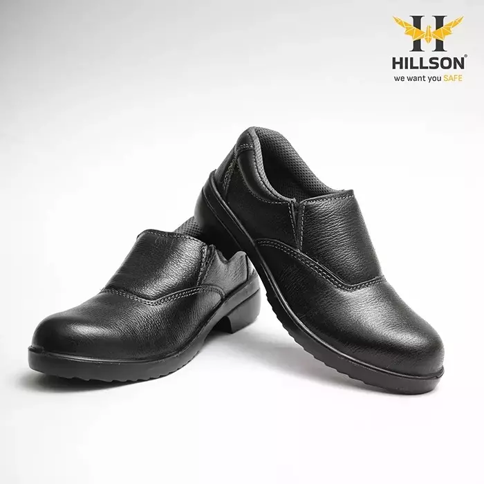 hillson-low-ankle-steel-toe-safety-shoes-pu-sole-full-grain-leather-upper-material-black-uk-10-size-for-industrial-construction-area-use-lf02