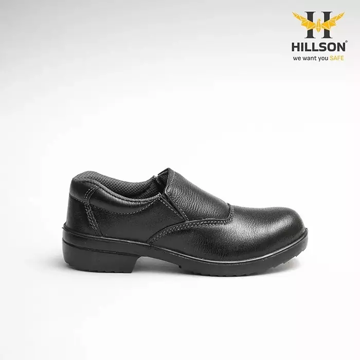 hillson-low-ankle-steel-toe-safety-shoes-pu-sole-full-grain-leather-upper-material-black-uk-10-size-for-industrial-construction-area-use-lf02
