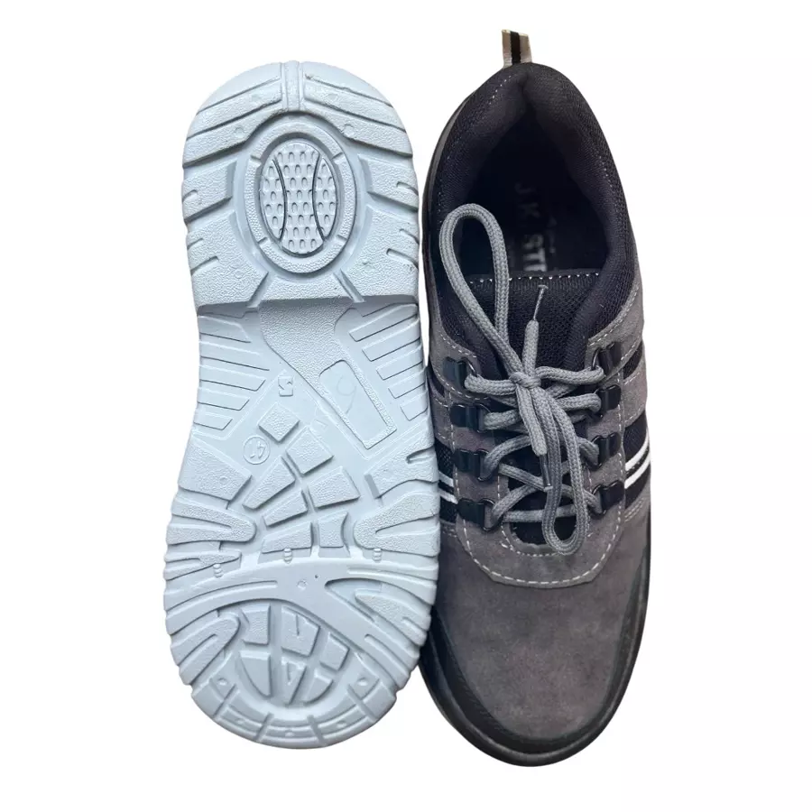 JK Steel Steel Toe Safety Shoes Low Ankle Rubber Sole Grey Size UK 7, JKPSF145GRY7