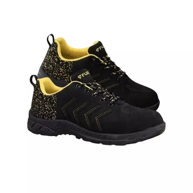 Fuel Low Ankle Safety Shoes Steel Toe (100J) PVC Duster Sole Black & Yellow UK 7 for Industrial & Sports Use, Arsenal-Sports