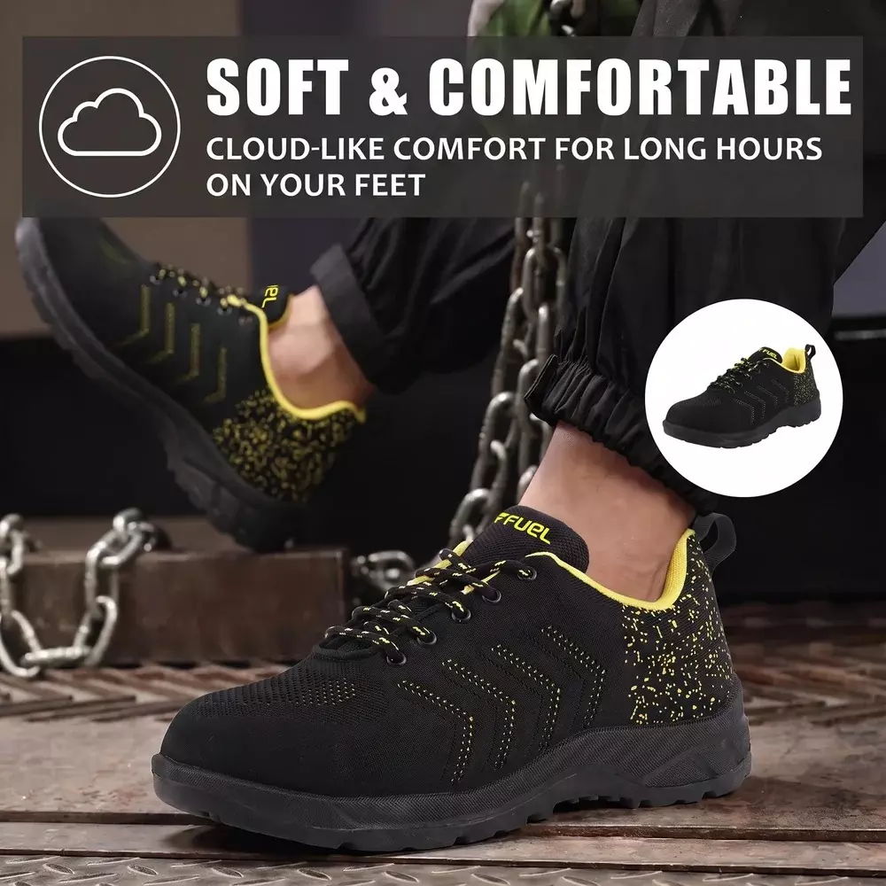 fuel-low-ankle-safety-shoes-steel-toe-100j-pvc-duster-sole-black-yellow-uk-9-for-industrial-sports-use-arsenal-sports