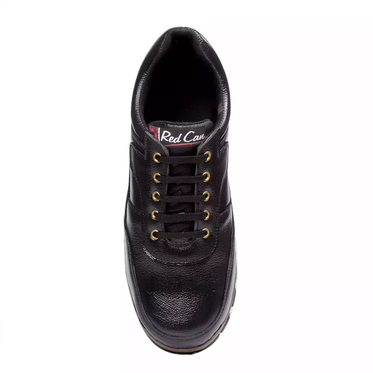 Red Can Steel Toe Safety Shoe Low Ankle Genuine Leather Size UK 7 Black, SGE1165BLK