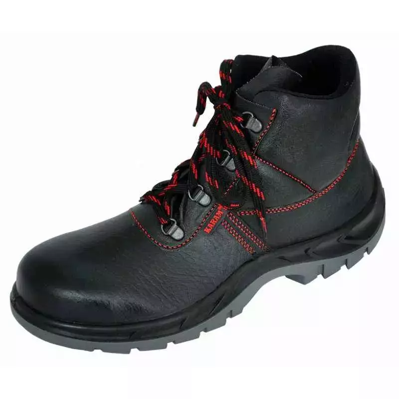 Karam Steel Toe Safety Shoes High Ankle Black Size UK 5, FS 21