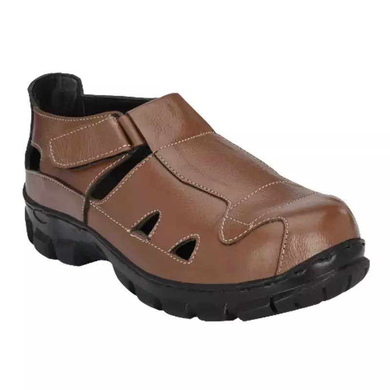 Armaduro Steel Toe Safety Shoes Low Ankle Rubber Sole Brown Leather Size UK 11, AD1022