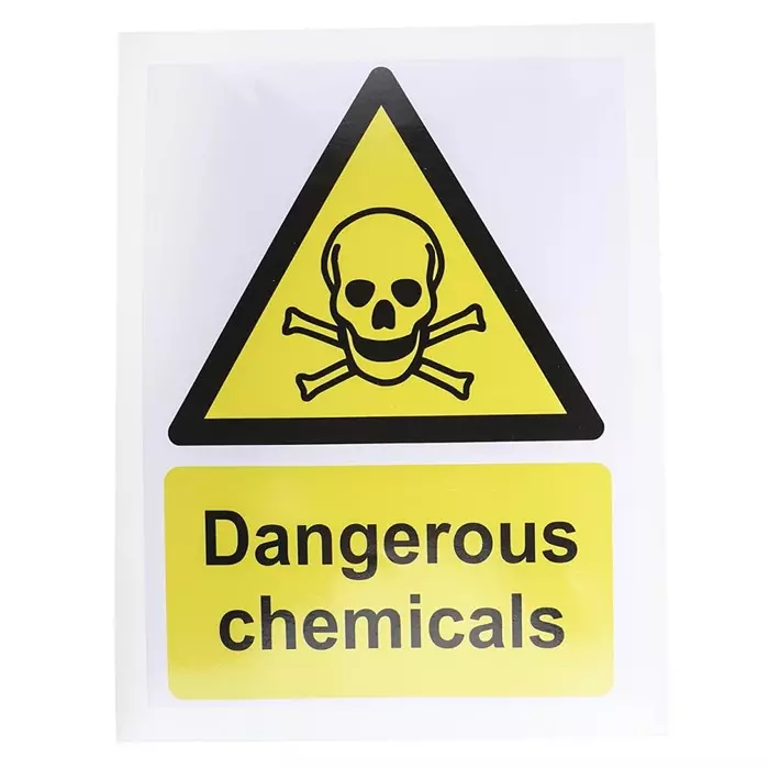 RS PRO Self-Adhesive Hazardous Substances Hazard Warning Sign (English) Model No 9175392