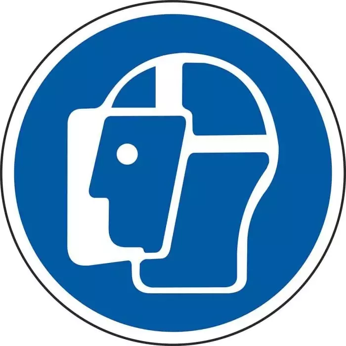 RS Pro Vinyl Floor Graphic Face Protection Sign With Pictogram Only Text 400 x 400 mm