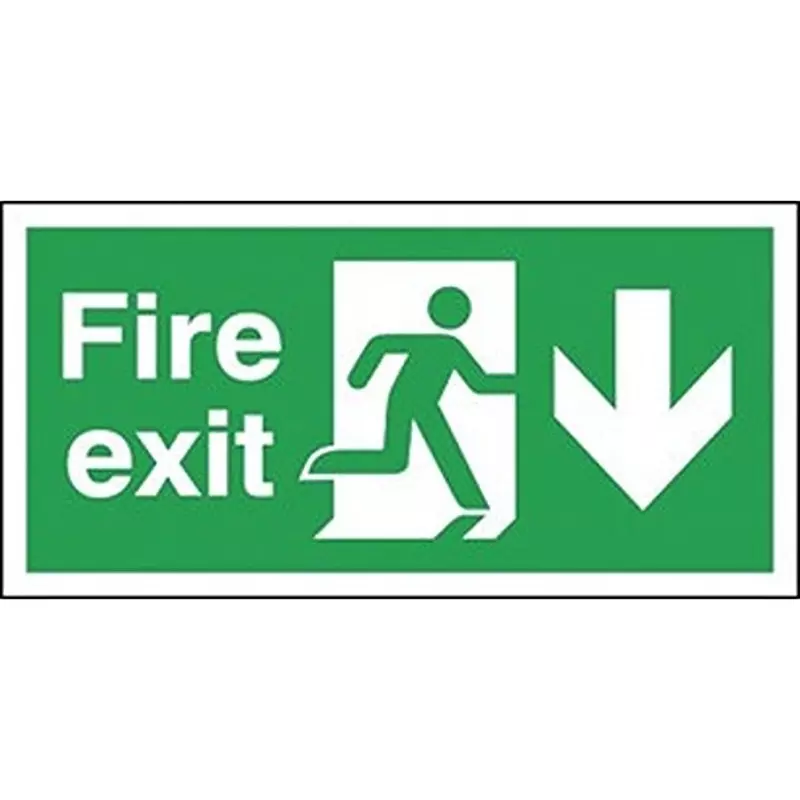 RS PRO Exit Sign FIRE EXIT 300x150 mm Polyester White Text White Legend English Sign, 146368