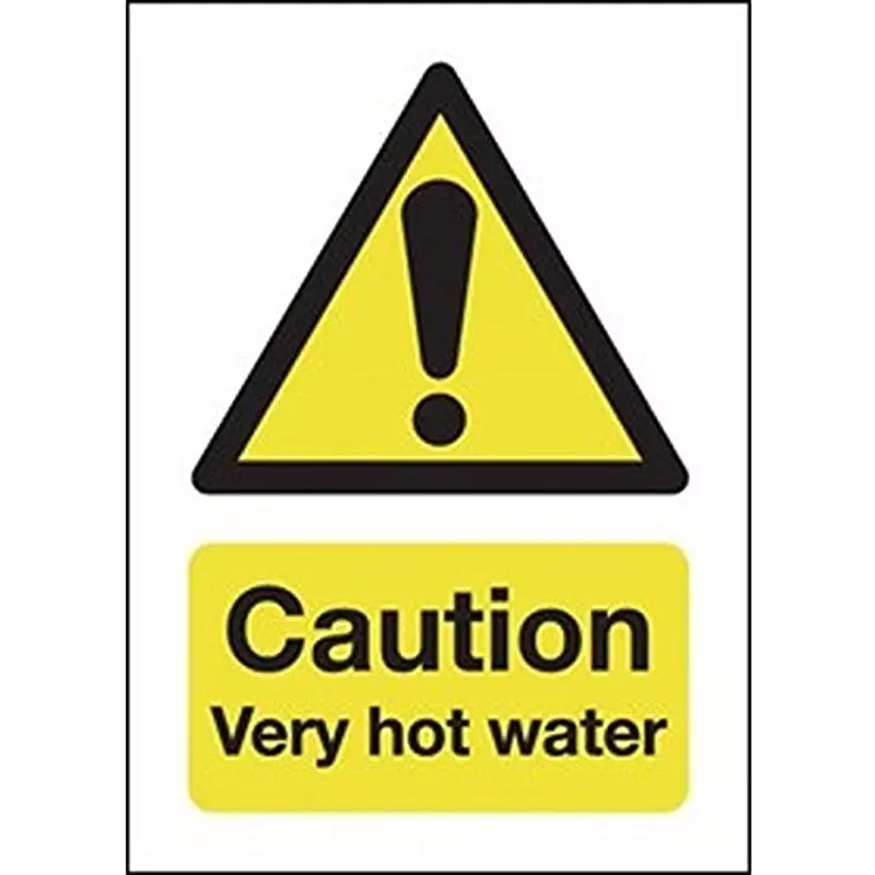 RS PRO Hot Water Polyester Hazard Warning Sign, 146419