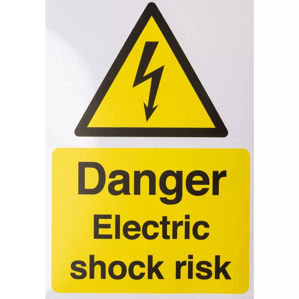 RS PRO Risk of Electric Shock Symbol Polyester Hazard Warning Sign, 146427