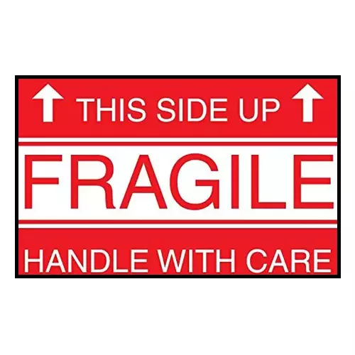 Color World Express 11x17 Inches Fragile Handle With Care Vinyl Self Adhesive Sticker SS-10