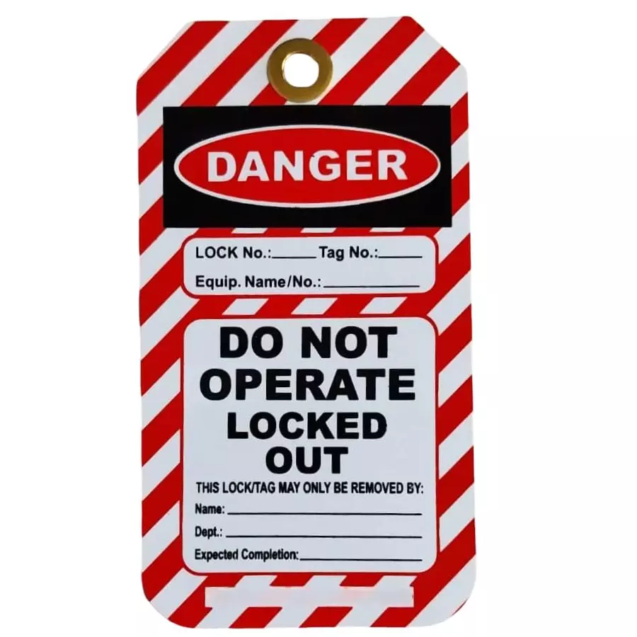 TELLY TAGS Loto Danger Lockout Safety Warning Tag for Electrical & Industrial Isolation (Pack of 100)