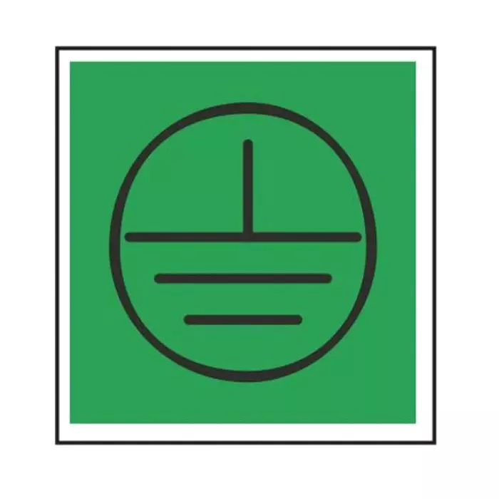 RS PRO Black/Green Vinyl Safety Labels, Symbol-Text 25 mm x 25 mm Model No 7760958 (1 Bag of 100)