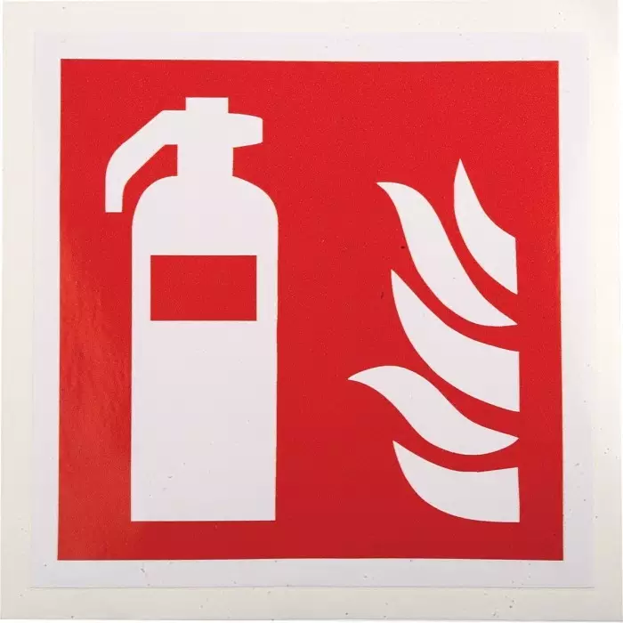 Buy RS PRO 100x100 mm Vinyl Fire Safety Sign With Pictogram Only Text Self-Adhesive 8134514 from Industrybuying.com