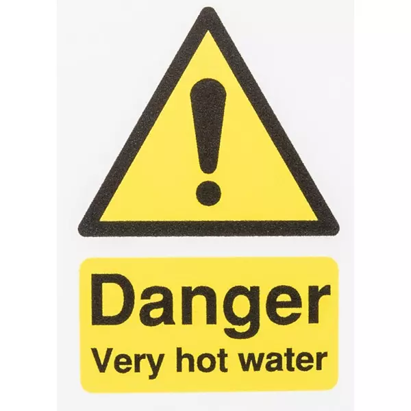 RS PRO Hot Water Polyester Film Hazard Warning Sign, 146420