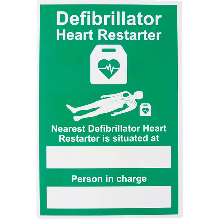 RS PRO Rigid Plastic AED Sign, H200 mm W300mm Model No 1811505