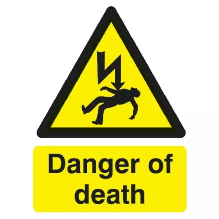 RS PRO Self-Adhesive General Hazard Hazard Warning Sign (English) Model No 7631614