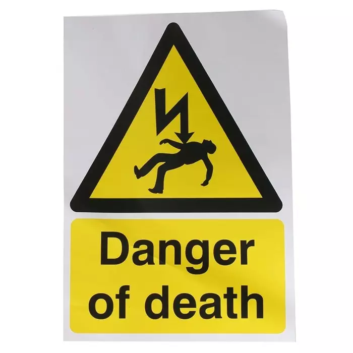 RS PRO Self-Adhesive General Hazard Hazard Warning Sign (English) Model No 7631614