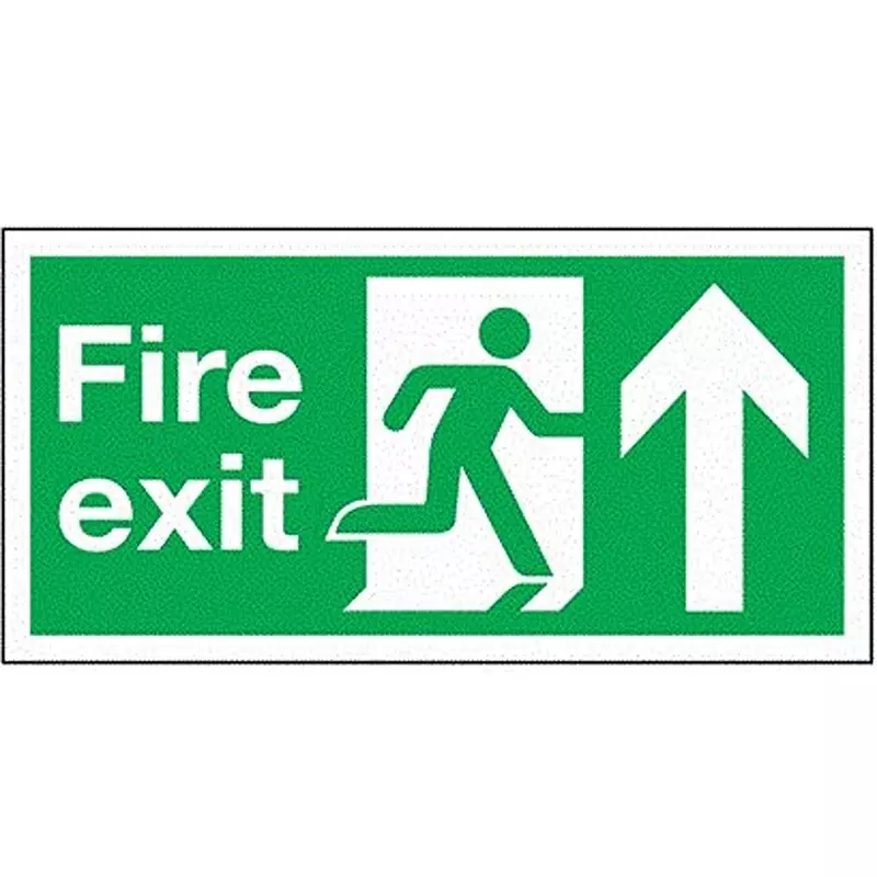 RS PRO Exit Sign FIRE EXIT 300x150 mm Polyester White Text White Legend English Sign, 146376