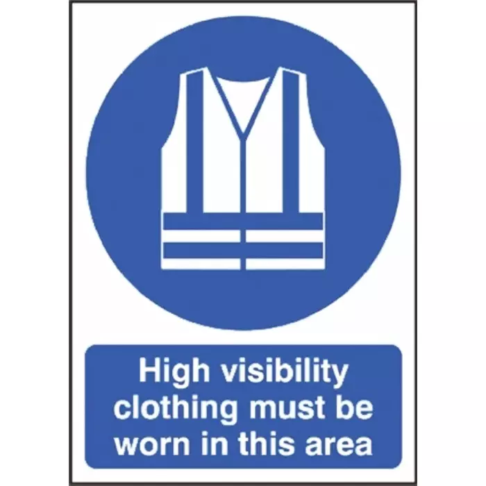 RS PRO PP Rigid Plastic Mandatory High Visibility Clothing Sign With English Text Model No 7631761