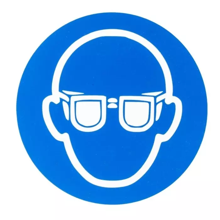 RS PRO Plastic Mandatory Eye Protection Sign With Pictogram Only Text Model No 8134586