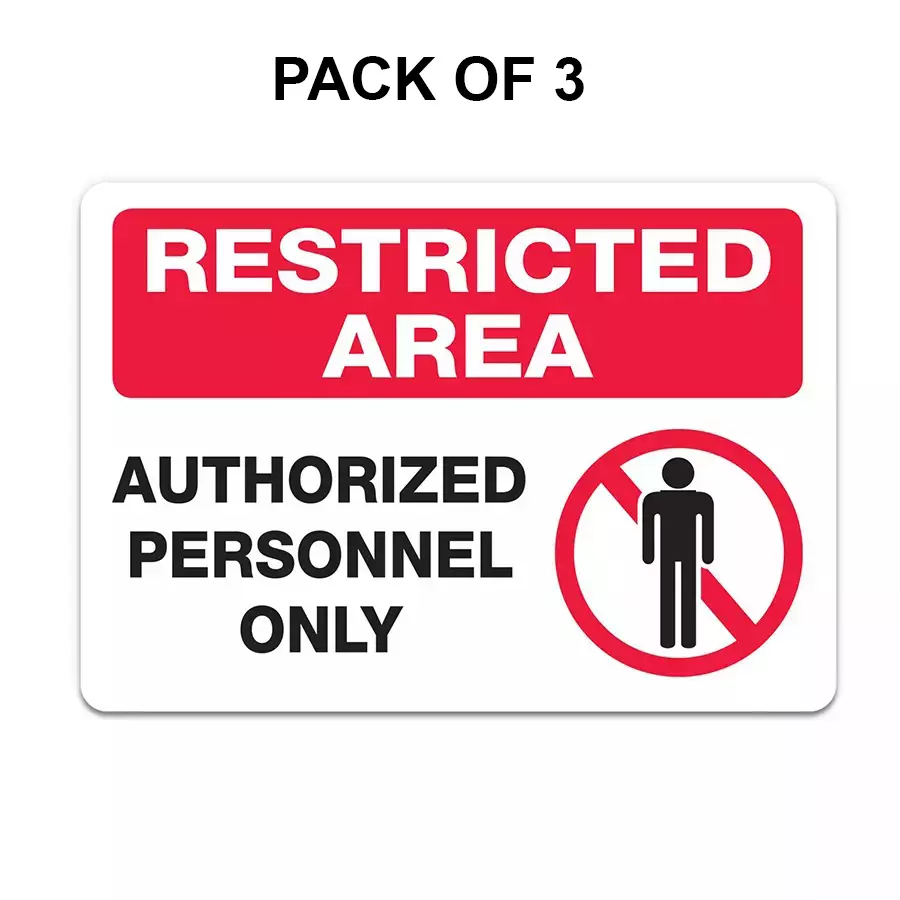 color-world-express-canvas-printed-safety-signage-restricted-area-without-frame-canvas-printed-11x17-inch-pack-of-3