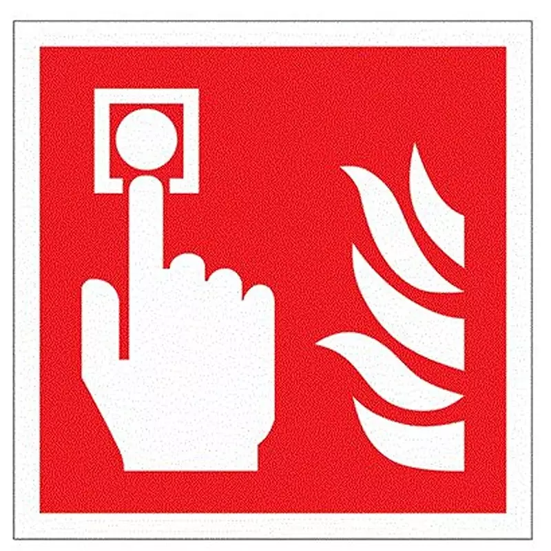 RS PRO Fire Safety Sign 100x100 mm Polyester Self Adhesive White Text English, 146356